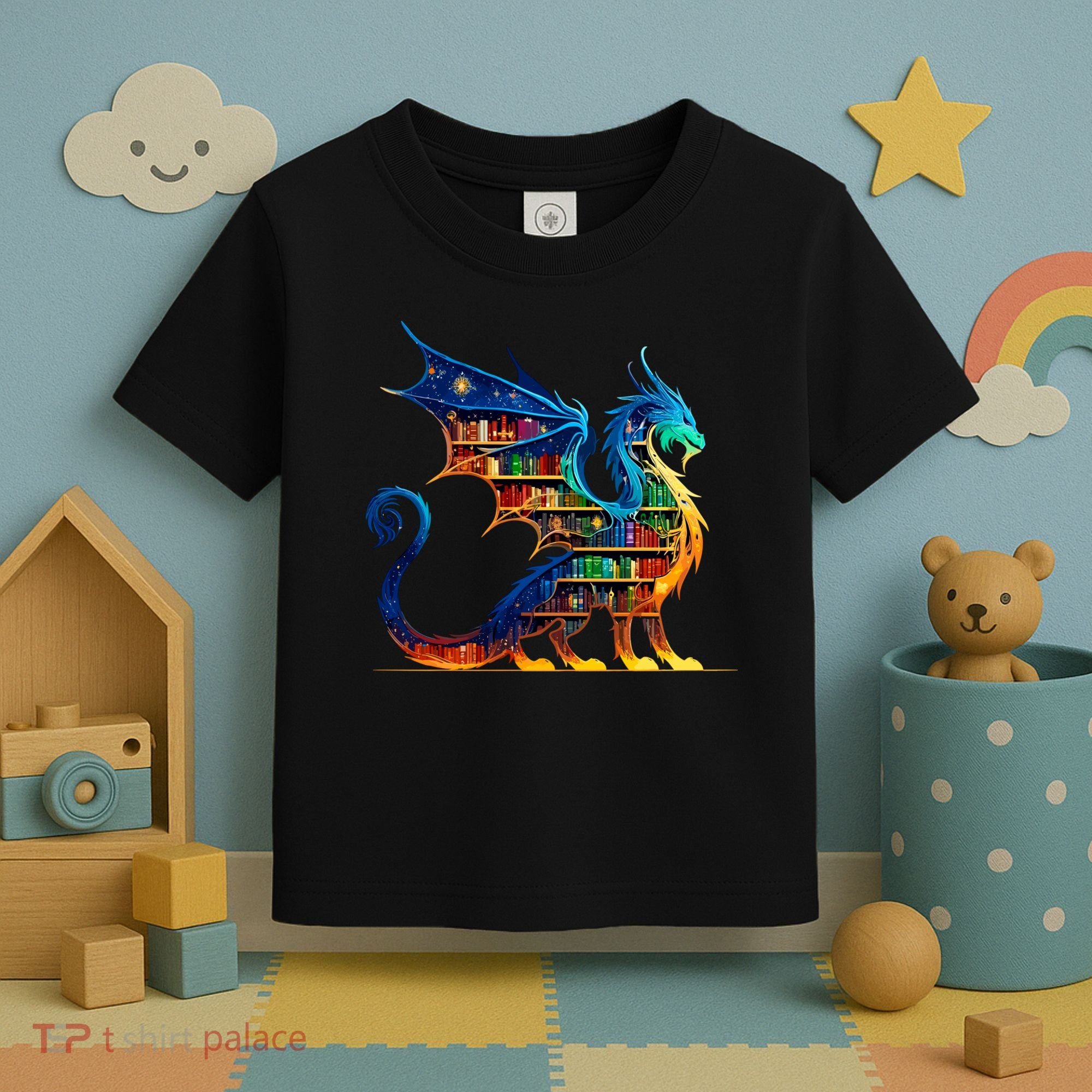Book Dragon Reading Book Lover Toddler T-Shirt