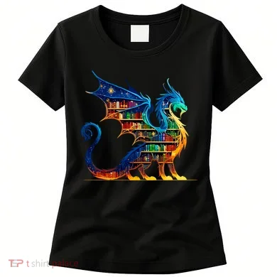 Book Dragon Reading Book Lover Women's T-Shirt