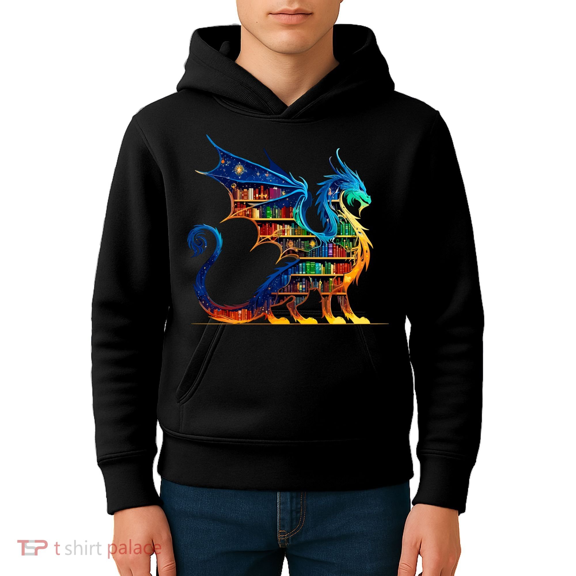 Book Dragon Reading Book Lover Kids Hoodie