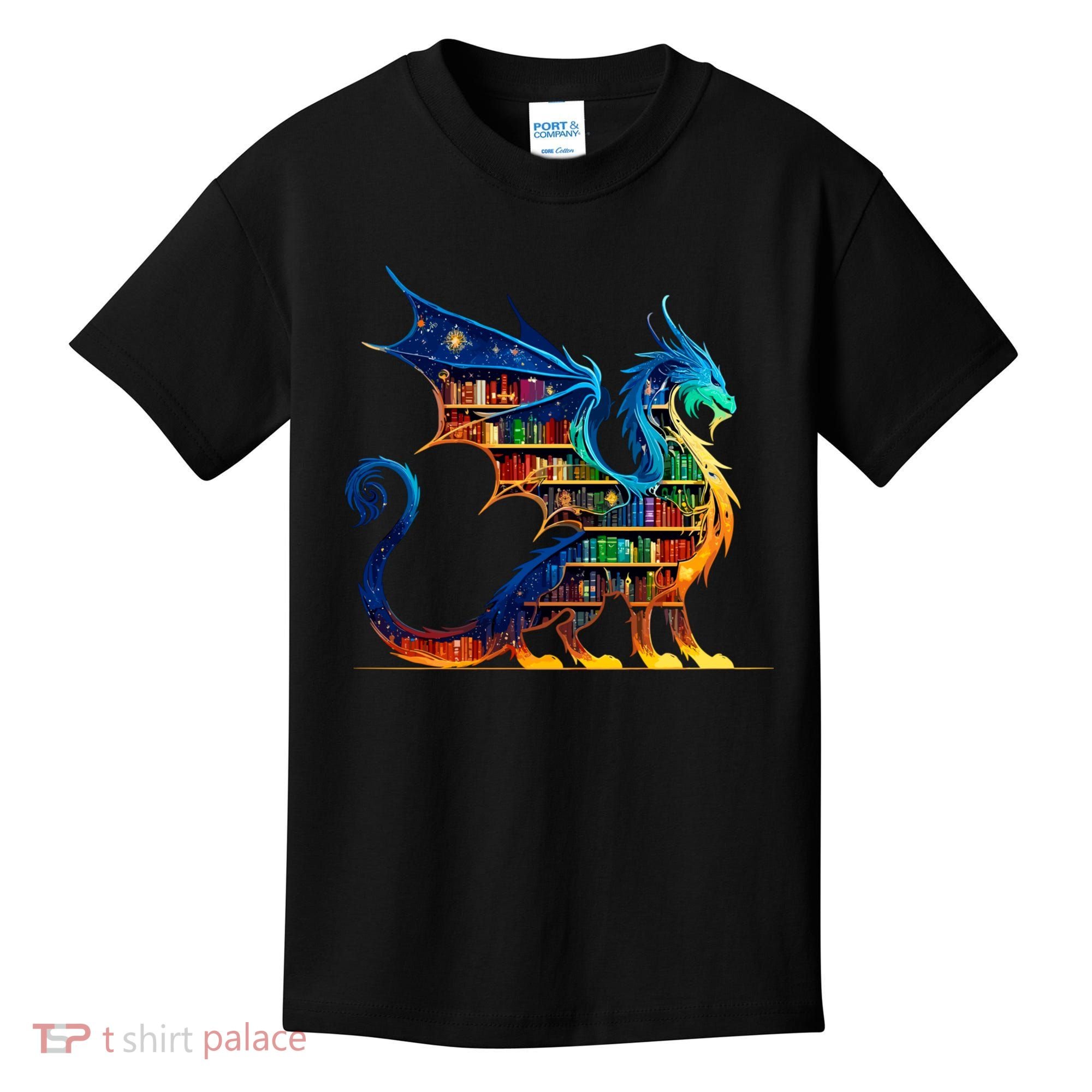 Book Dragon Reading Book Lover Kids T-Shirt
