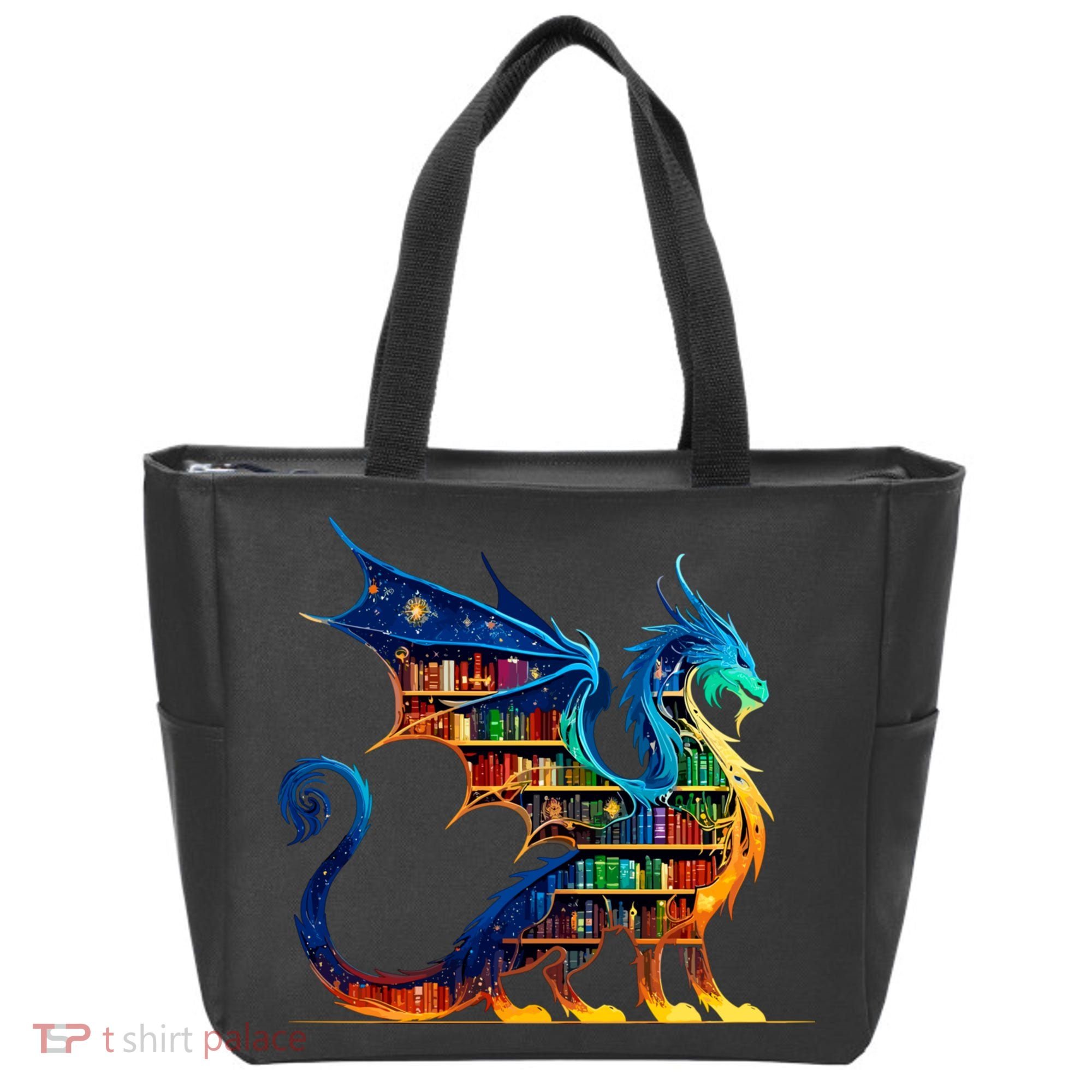 Book Dragon Reading Book Lover Tote Bag