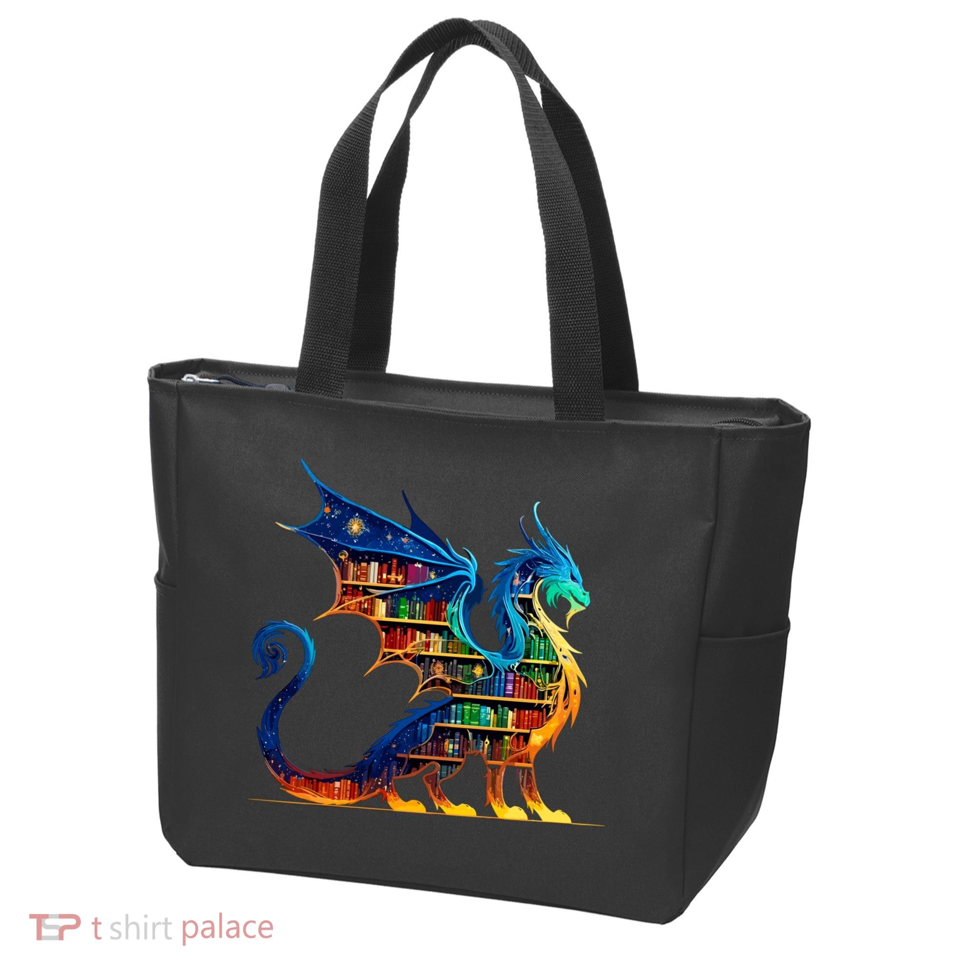 Book Dragon Reading Book Lover Tote Bag