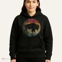 Buffalo Distressed Retro Bison Animal Lover Hoodie thumb 5