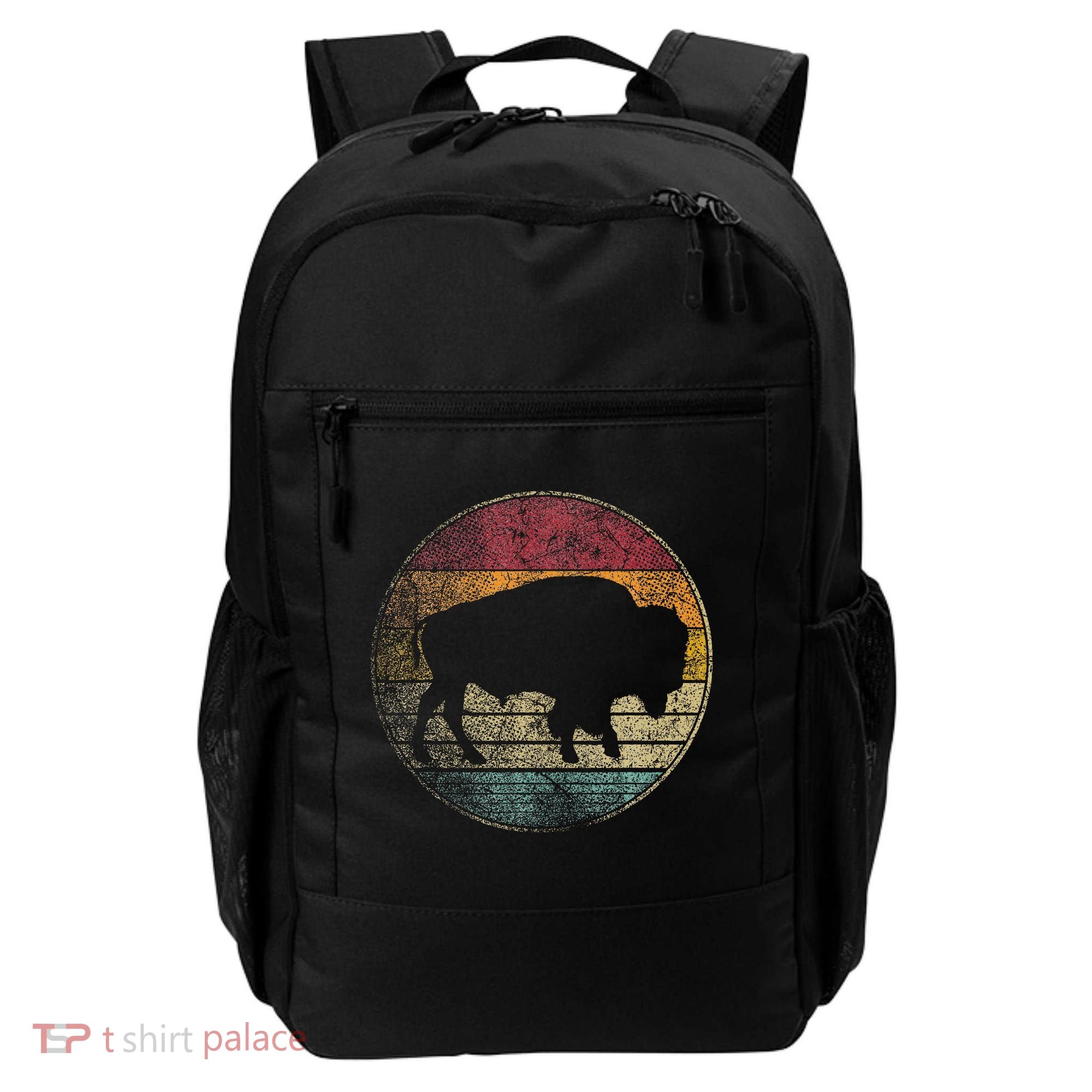 Buffalo Distressed Retro Bison Animal Lover Backpack