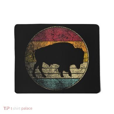 Buffalo Distressed Retro Bison Animal Lover Mousepad