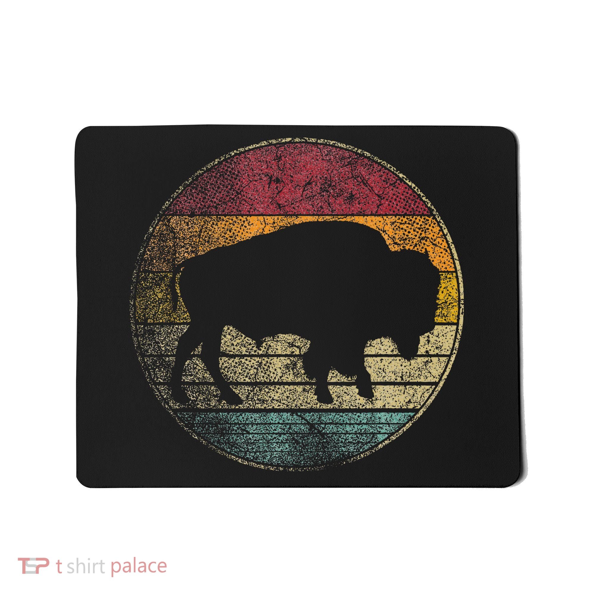 Buffalo Distressed Retro Bison Animal Lover Mousepad