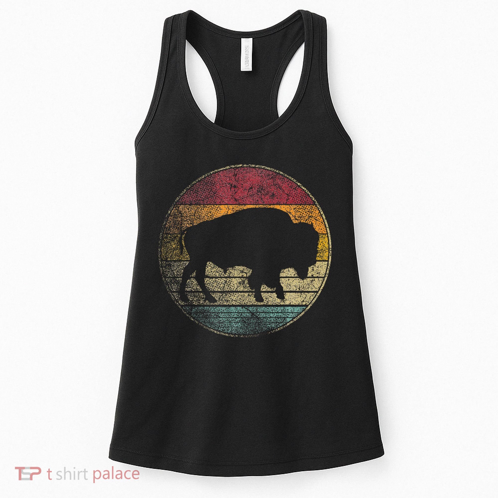 Buffalo Distressed Retro Bison Animal Lover Women's Tank Top