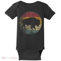 Buffalo Distressed Retro Bison Animal Lover Baby Bodysuit thumb 0