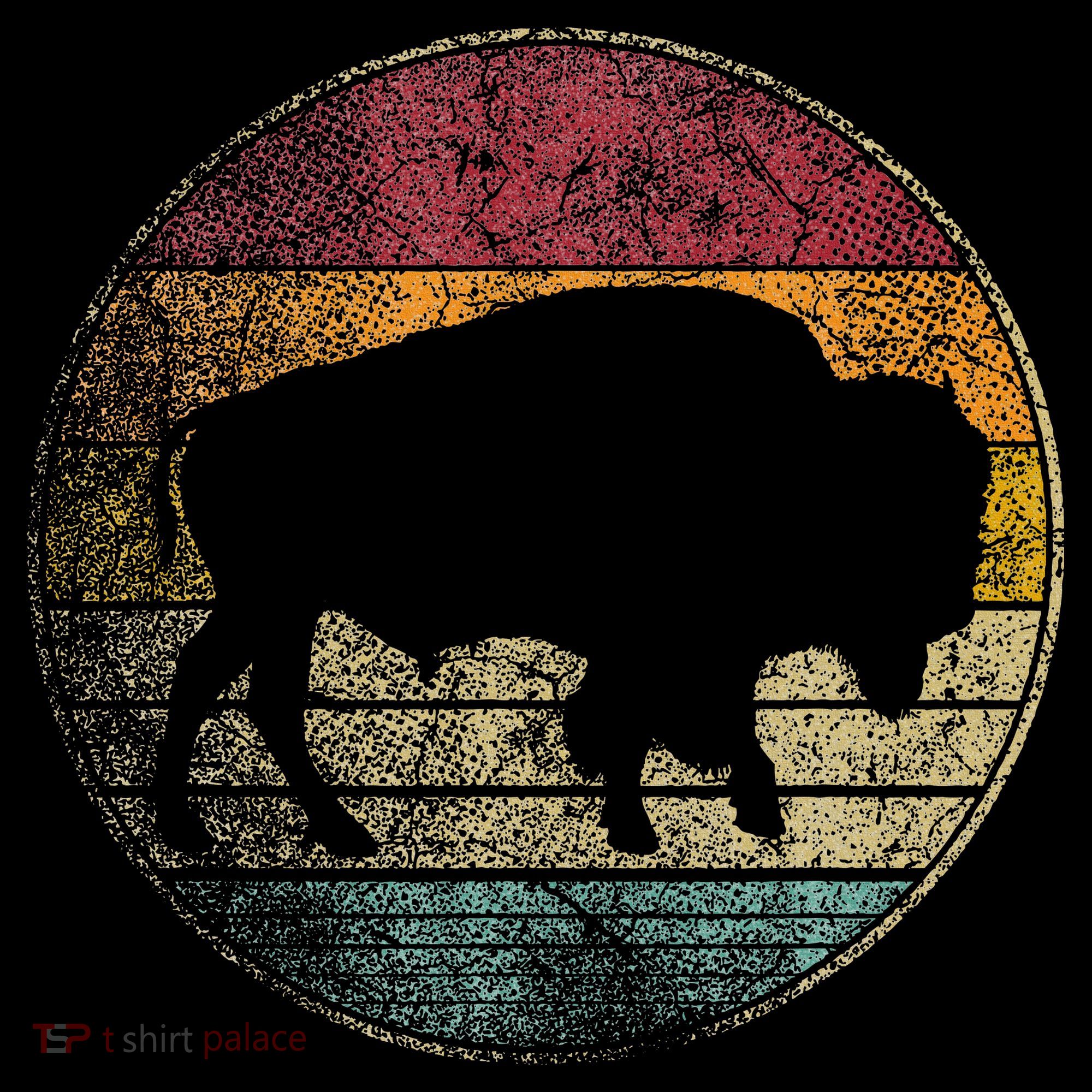 Buffalo Distressed Retro Bison Animal Lover Baby Bodysuit