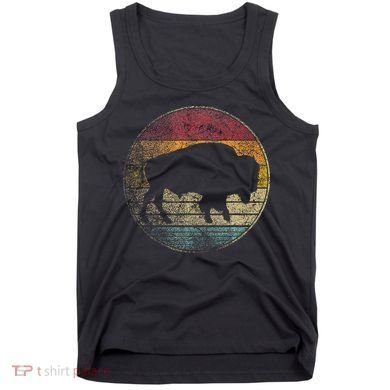 Buffalo Distressed Retro Bison Animal Lover Tank Top