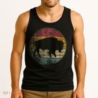 Buffalo Distressed Retro Bison Animal Lover Tank Top thumb 3