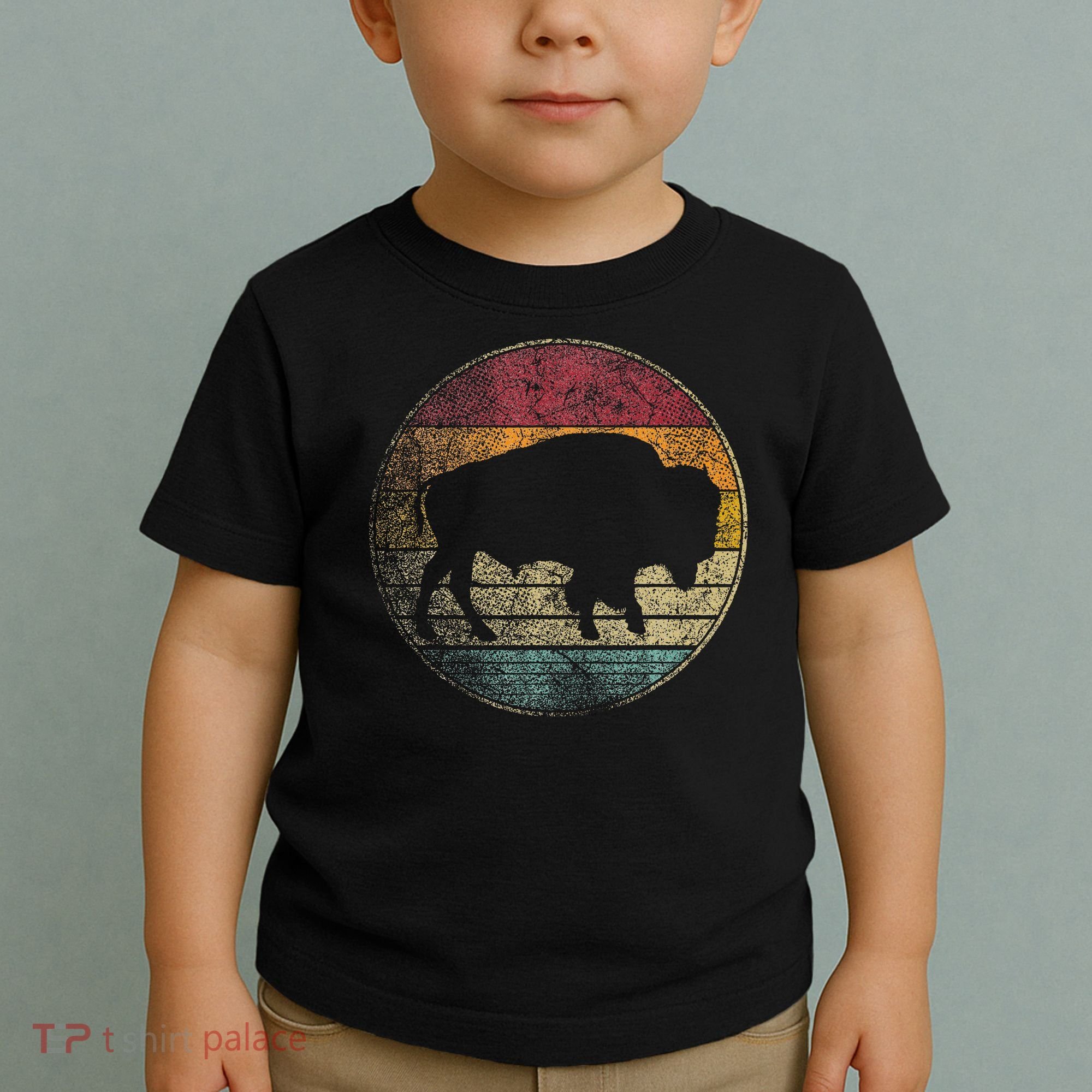 Buffalo Distressed Retro Bison Animal Lover Toddler T-Shirt