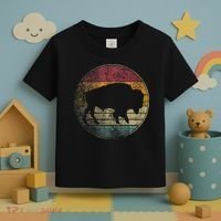 Buffalo Distressed Retro Bison Animal Lover Toddler T-Shirt thumb 3
