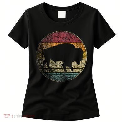 Buffalo Distressed Retro Bison Animal Lover Women's T-Shirt