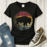 Buffalo Distressed Retro Bison Animal Lover Women's T-Shirt thumb 3