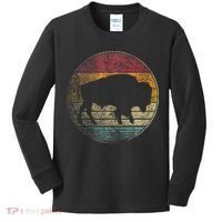 Buffalo Distressed Retro Bison Animal Lover Kids Long Sleeve Shirt thumb 0