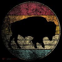 Buffalo Distressed Retro Bison Animal Lover Kids Long Sleeve Shirt thumb 2