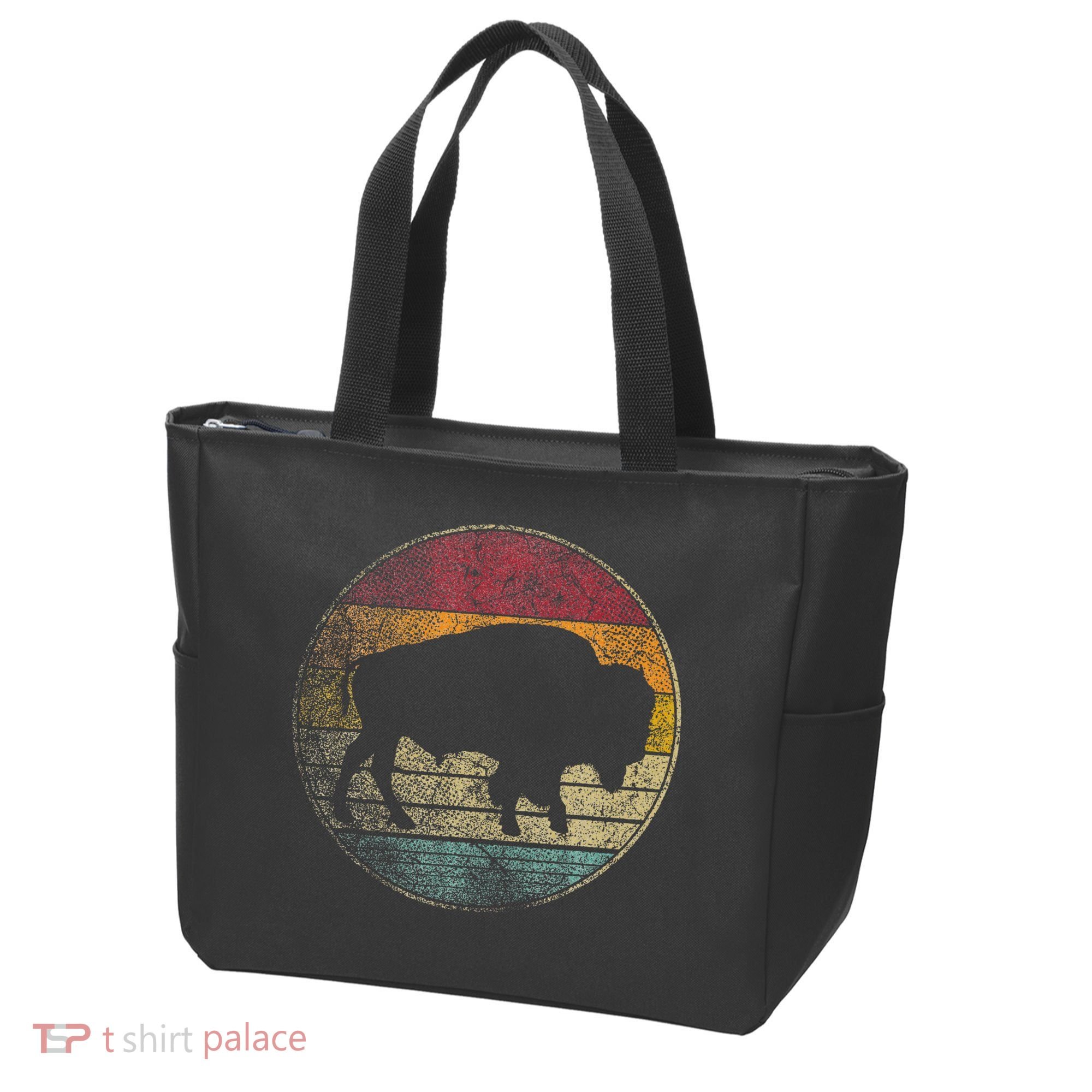 Buffalo Distressed Retro Bison Animal Lover Tote Bag