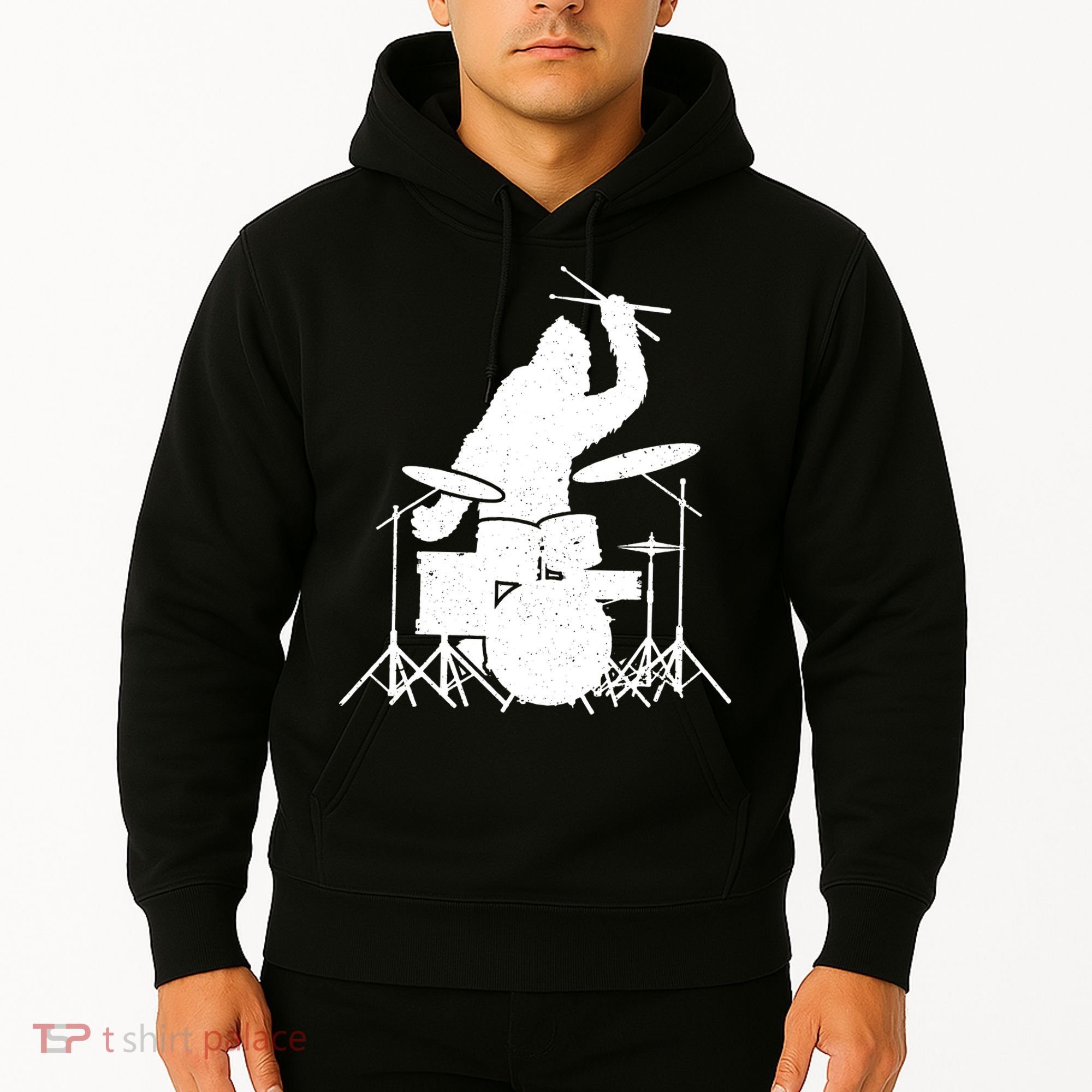 Bigfoot Drumstick Sasquatch Drumming Drummer Drums Player Hoodie