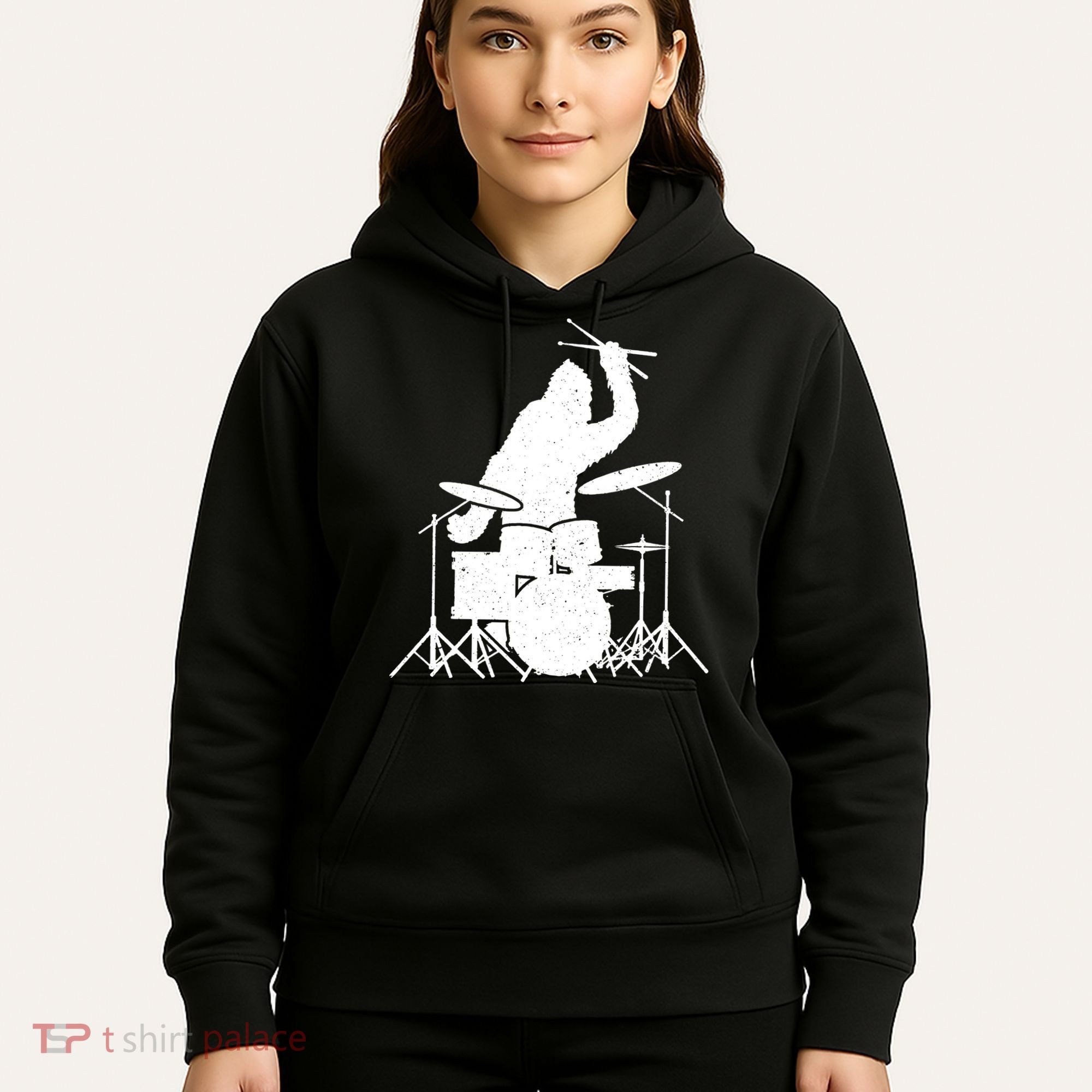 Bigfoot Drumstick Sasquatch Drumming Drummer Drums Player Hoodie