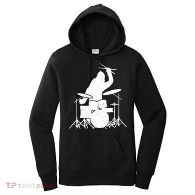 Bigfoot Drumstick Sasquatch Drumming Drummer Drums Player Women's Hoodie