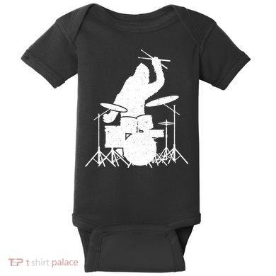 Bigfoot Drumstick Sasquatch Drumming Drummer Drums Player Baby Bodysuit