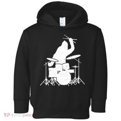 Bigfoot Drumstick Sasquatch Drumming Drummer Drums Player Toddler Hoodie