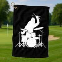 Bigfoot Drumstick Sasquatch Drumming Drummer Drums Player Golf Towel thumb 1