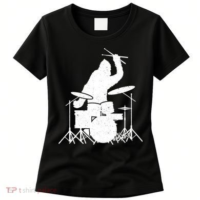 Bigfoot Drumstick Sasquatch Drumming Drummer Drums Player Women's T-Shirt