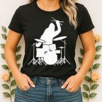 Bigfoot Drumstick Sasquatch Drumming Drummer Drums Player Women's T-Shirt thumb 2