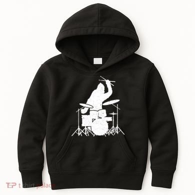 Bigfoot Drumstick Sasquatch Drumming Drummer Drums Player Kids Hoodie
