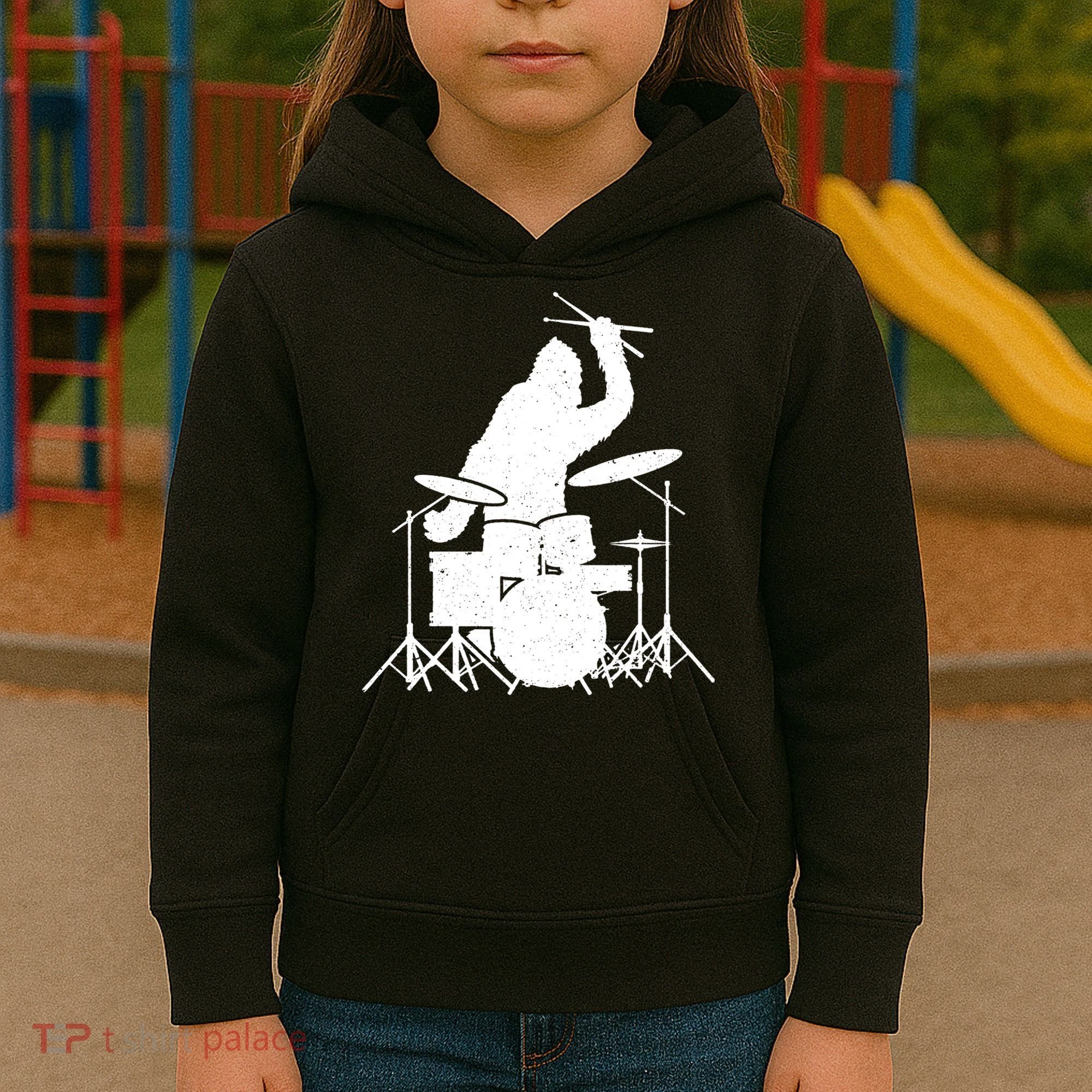 Bigfoot Drumstick Sasquatch Drumming Drummer Drums Player Kids Hoodie