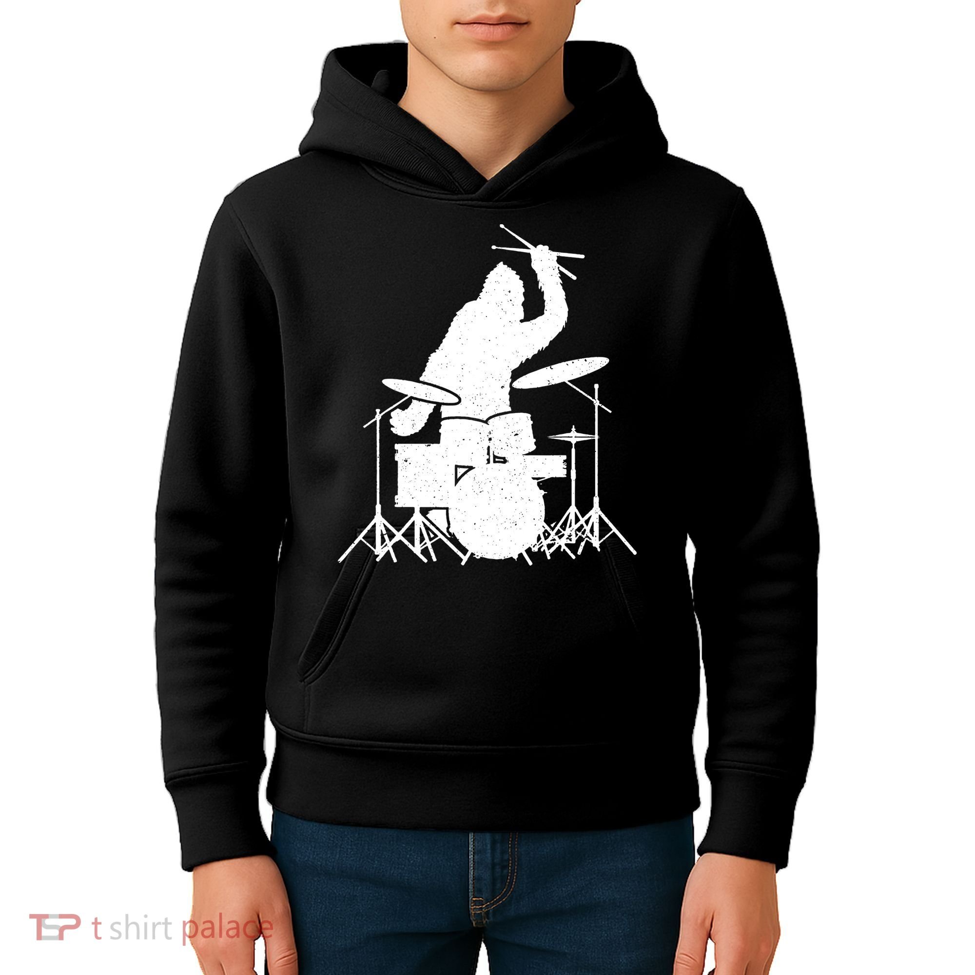 Bigfoot Drumstick Sasquatch Drumming Drummer Drums Player Kids Hoodie