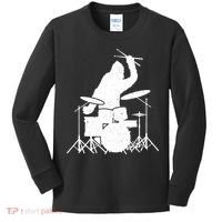 Bigfoot Drumstick Sasquatch Drumming Drummer Drums Player Kids Long Sleeve Shirt thumb 0