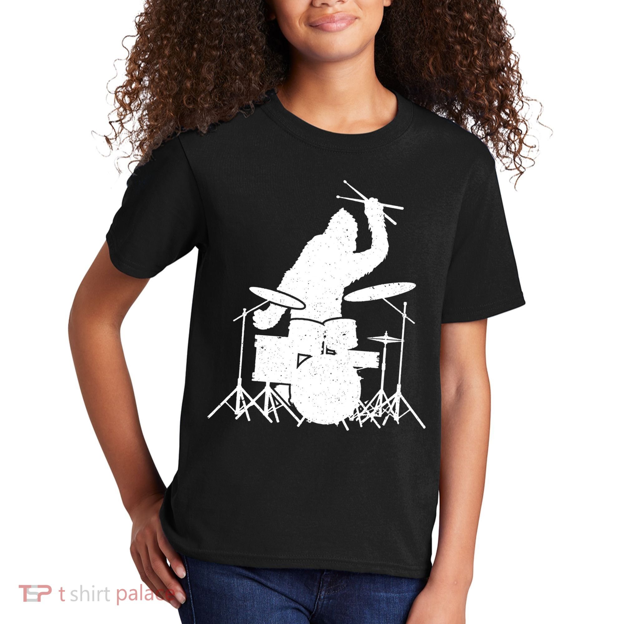 Bigfoot Drumstick Sasquatch Drumming Drummer Drums Player Kids T-Shirt