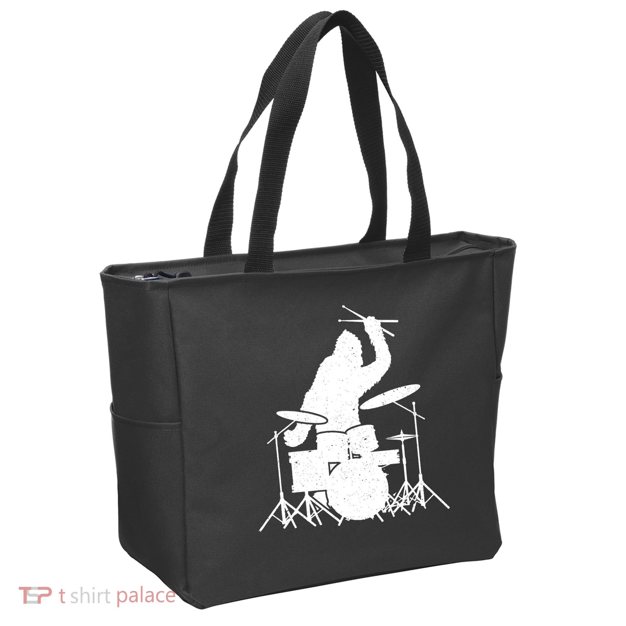 Bigfoot Drumstick Sasquatch Drumming Drummer Drums Player Tote Bag