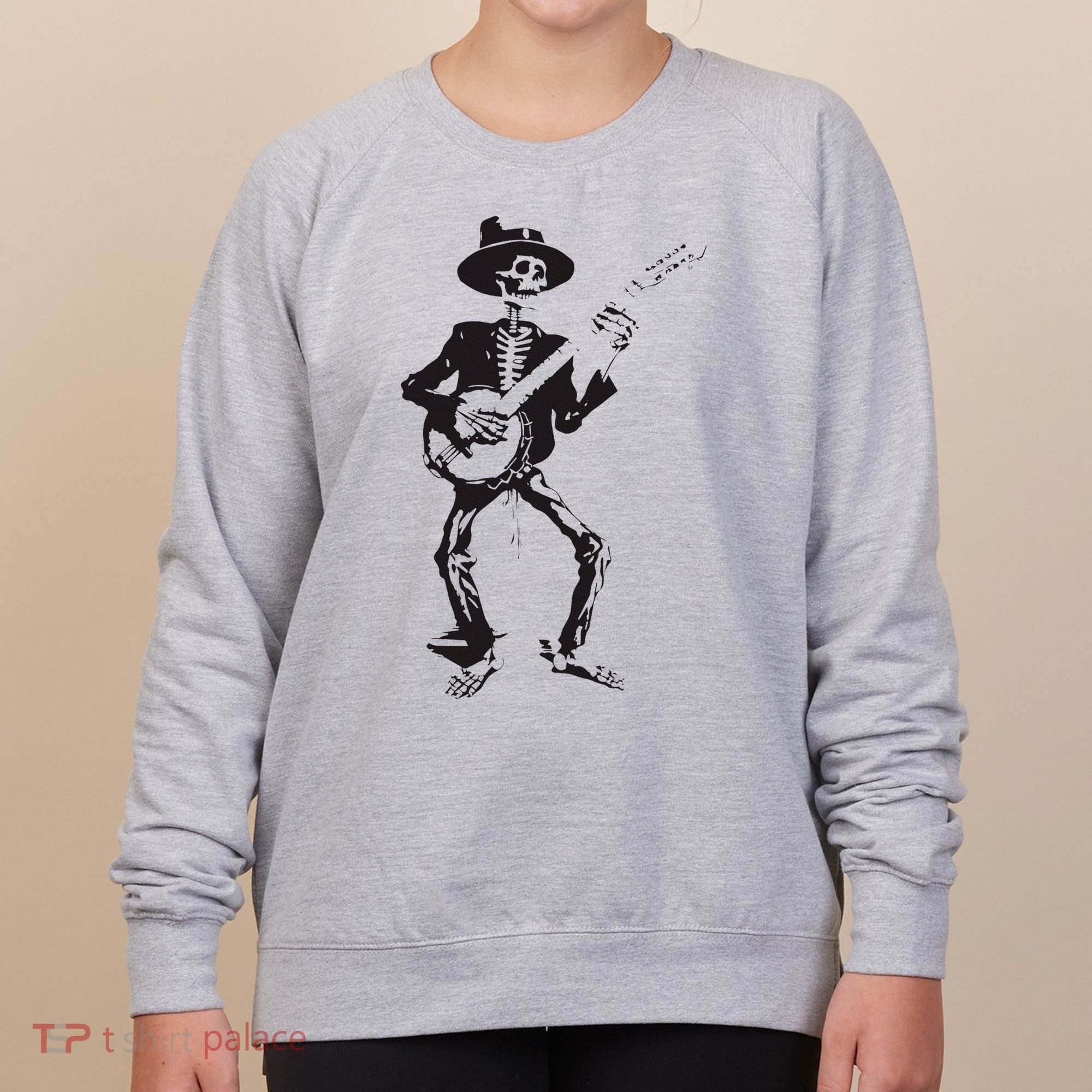 Banjo Dancing Skeleton Bluegrass Music Festival Women's Sweatshirt