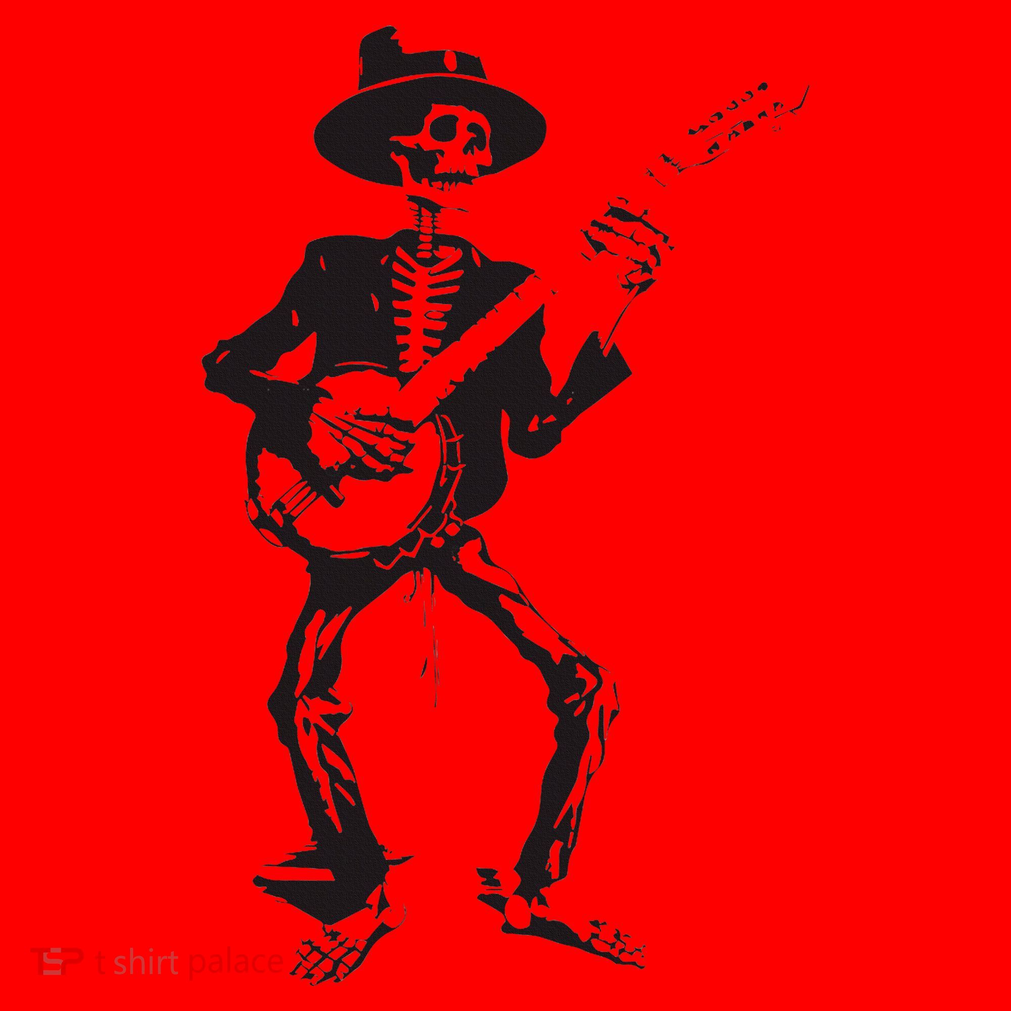 Banjo Dancing Skeleton Bluegrass Music Festival Santa Hat