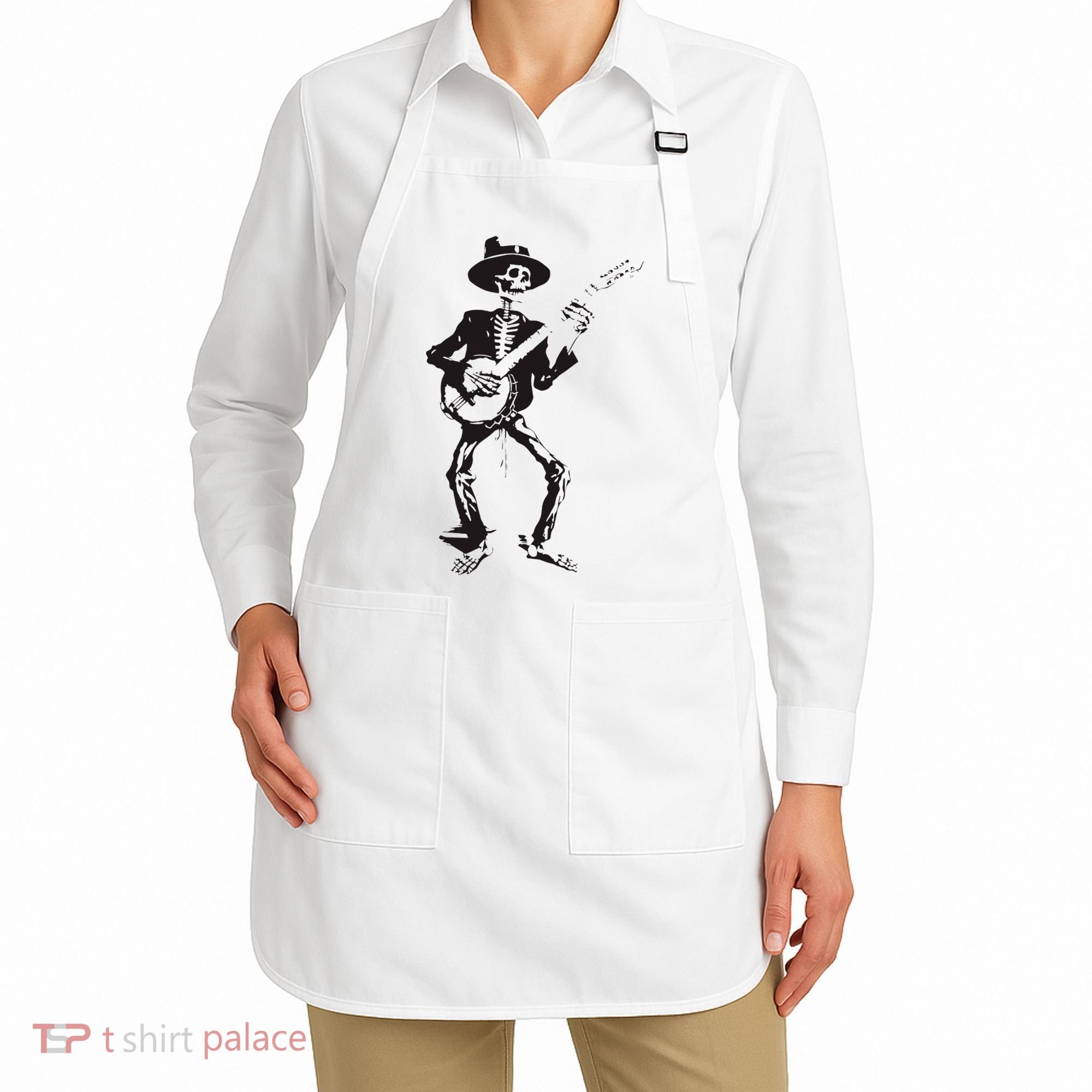 Banjo Dancing Skeleton Bluegrass Music Festival Apron