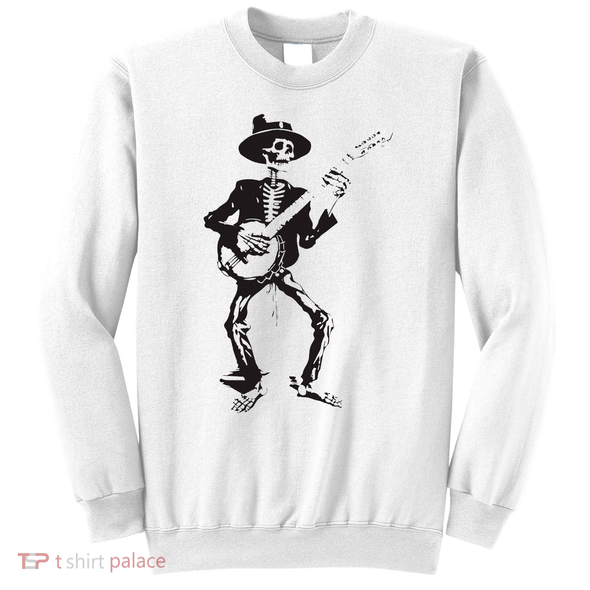 Banjo Dancing Skeleton Bluegrass Music Festival Sweatshirt