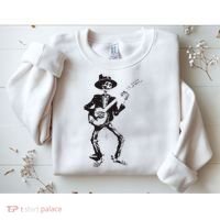 Banjo Dancing Skeleton Bluegrass Music Festival Sweatshirt thumb 2
