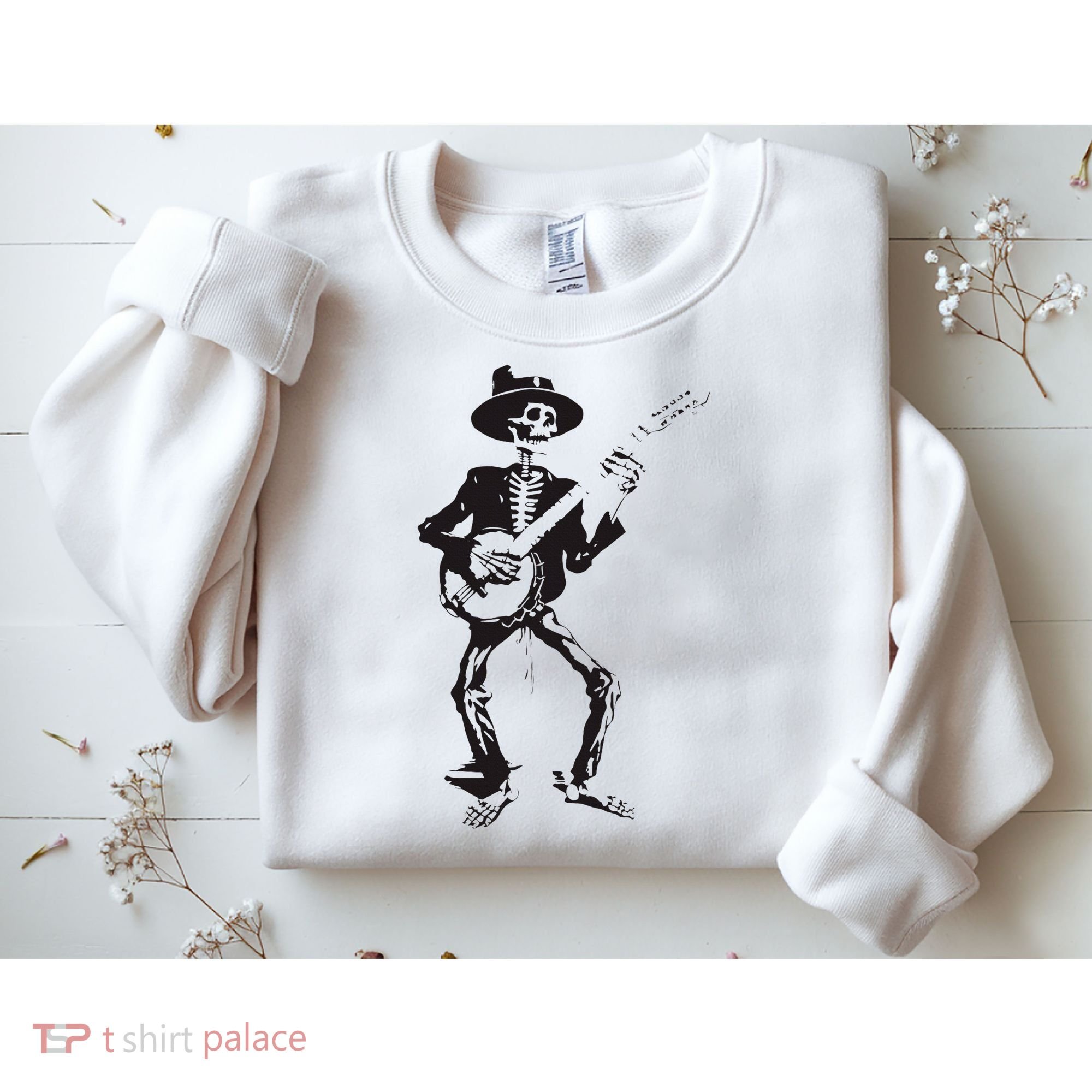 Banjo Dancing Skeleton Bluegrass Music Festival Sweatshirt