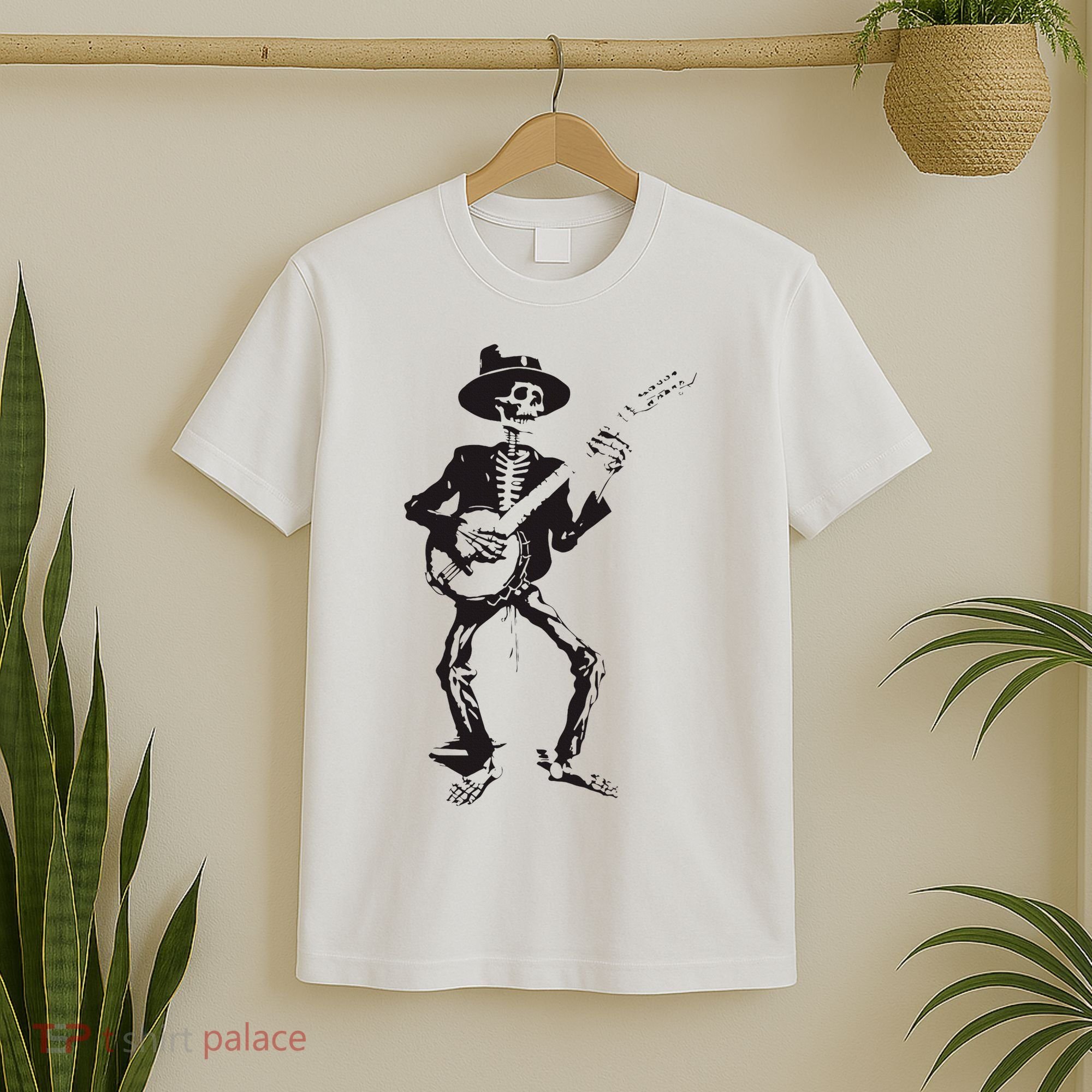 Banjo Dancing Skeleton Bluegrass Music Festival T-Shirt