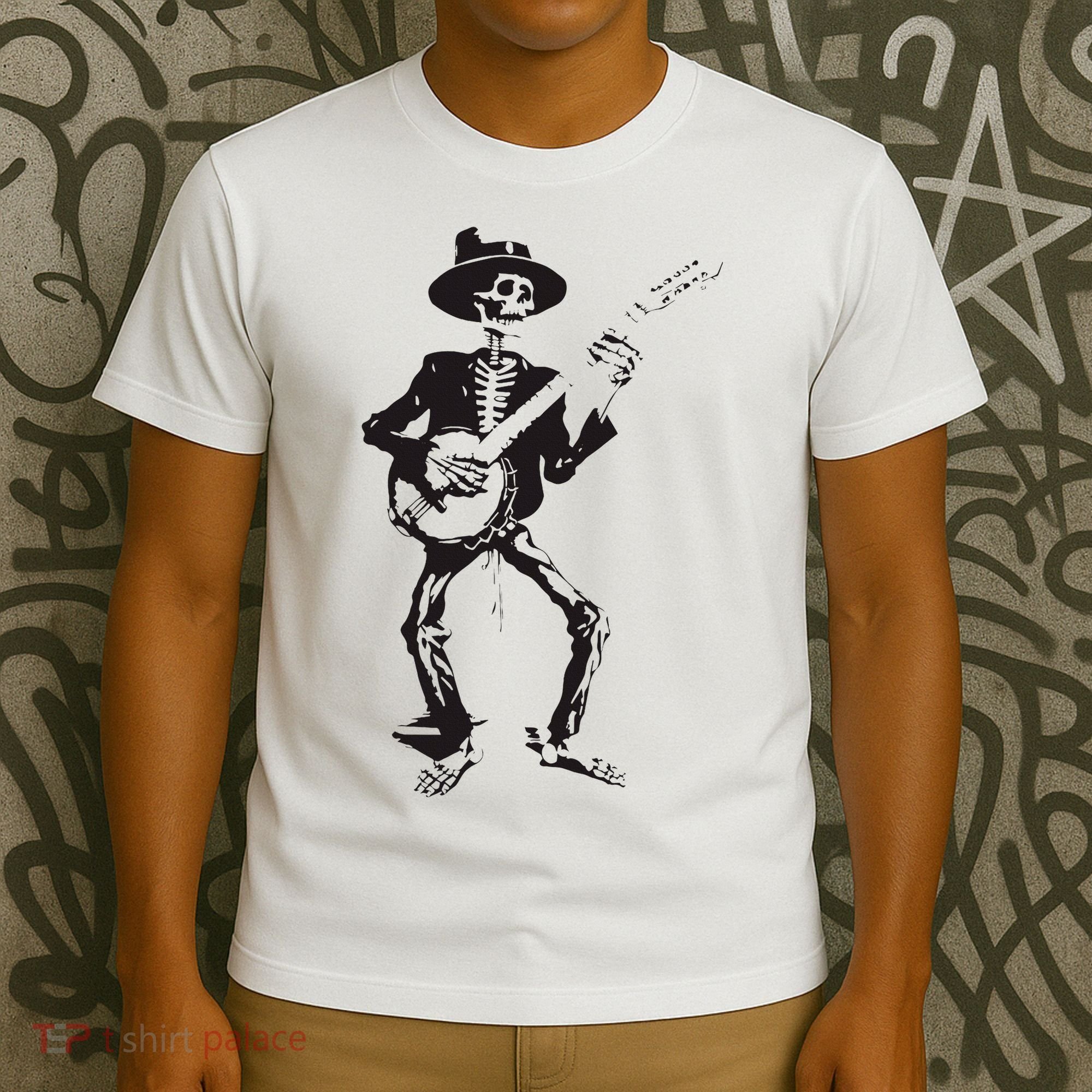 Banjo Dancing Skeleton Bluegrass Music Festival T-Shirt