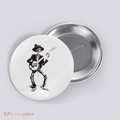 Banjo Dancing Skeleton Bluegrass Music Festival Button