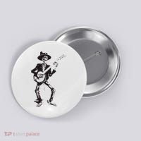 Banjo Dancing Skeleton Bluegrass Music Festival Button thumb 0