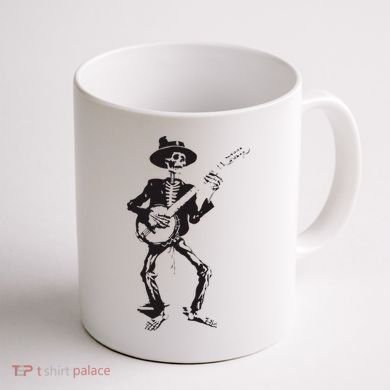 Banjo Dancing Skeleton Bluegrass Music Festival Coffee Mug back