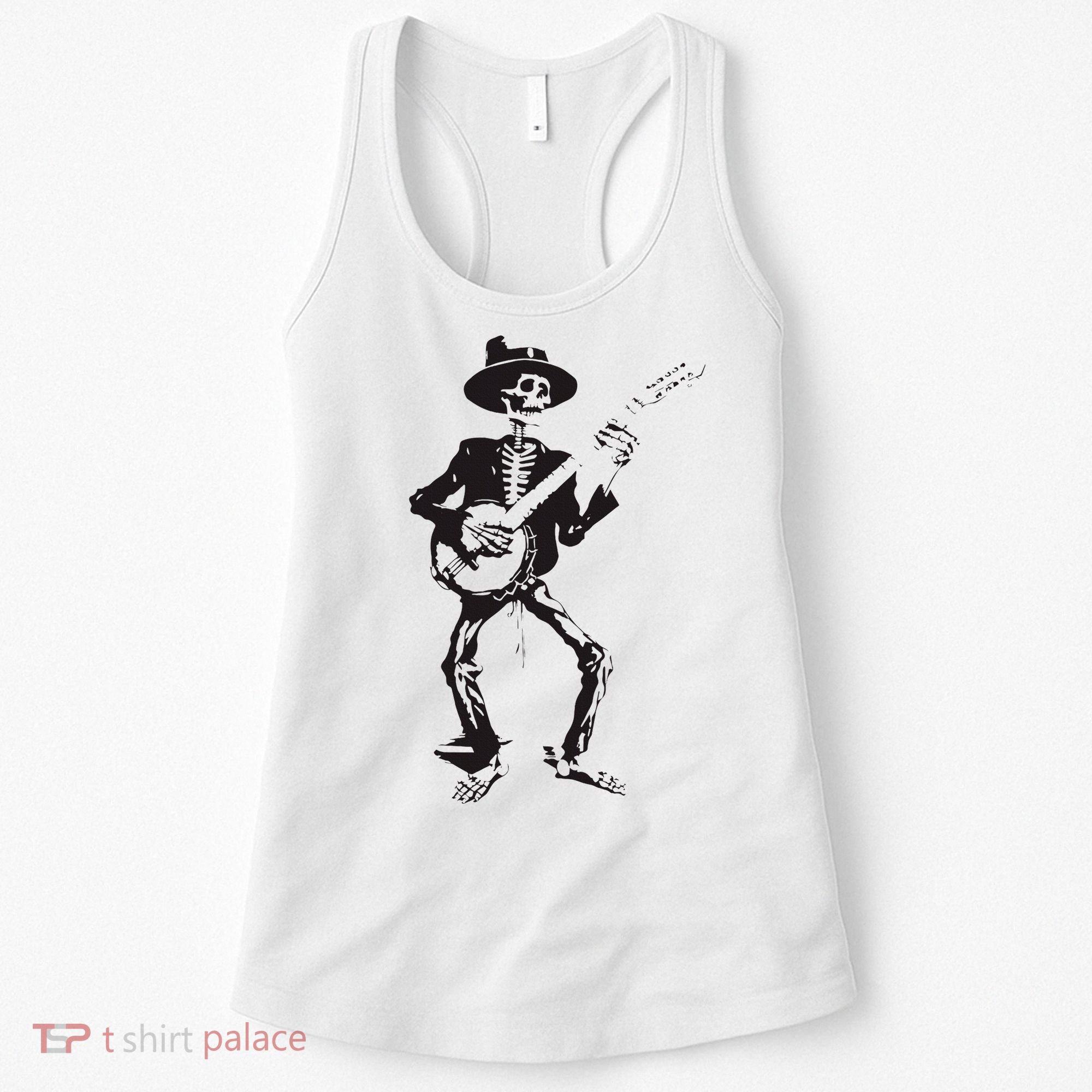 Banjo Dancing Skeleton Bluegrass Music Festival Women's Tank Top