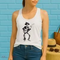 Banjo Dancing Skeleton Bluegrass Music Festival Women's Tank Top thumb 2