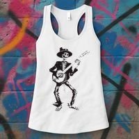 Banjo Dancing Skeleton Bluegrass Music Festival Women's Tank Top thumb 3